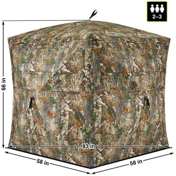 Pop-Up Hunting Blind – 2–3 Person See-Through Hunting Tent with 270° View