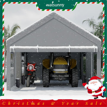 12×20ft Portable Carport Canopy – Heavy-Duty Garage Tent with Sidewalls & Ventilated Windows
